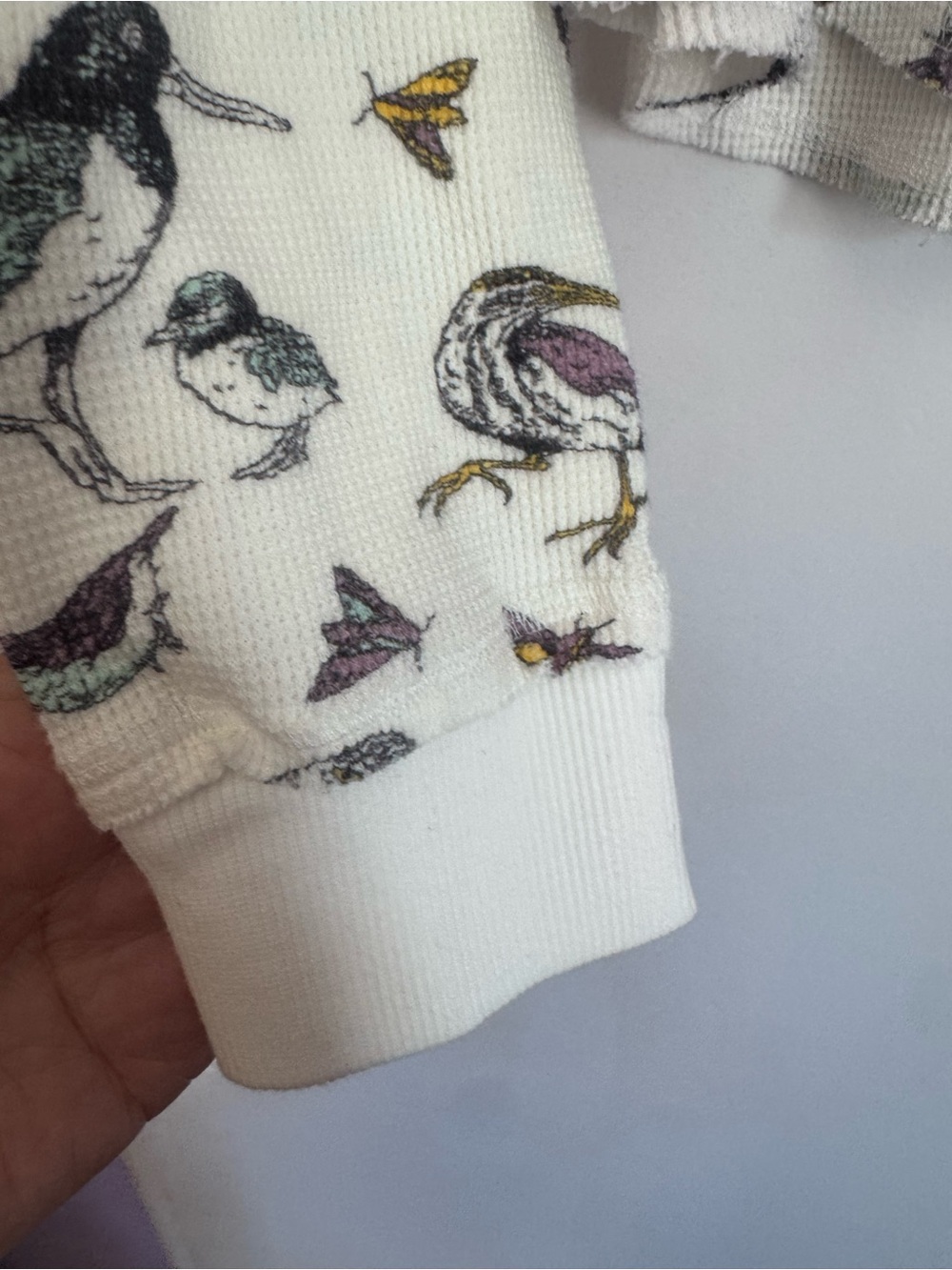 Parks Project Bird Print Waffle Knit Long Sleeve Shirt Womens Small Nature - Picture 5 of 6
